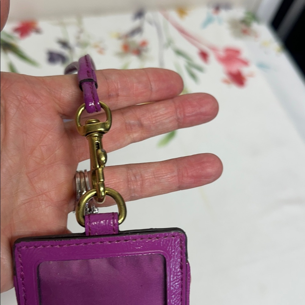 Coach Poppy Colorful Patterned ID Holder Lanyard - Picture 3 of 7